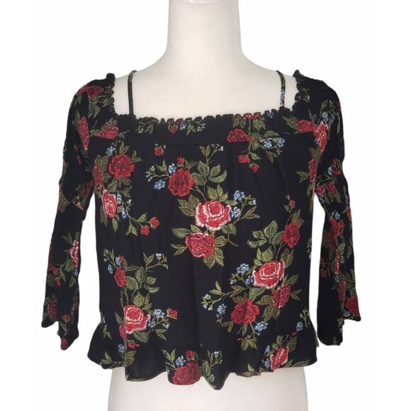 Art Class Floral 3 Quarter Sleeve Shirt - Picture 2 of 3